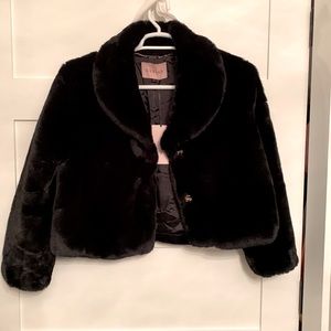NWT Bubish Australia black faux fur evening jacket